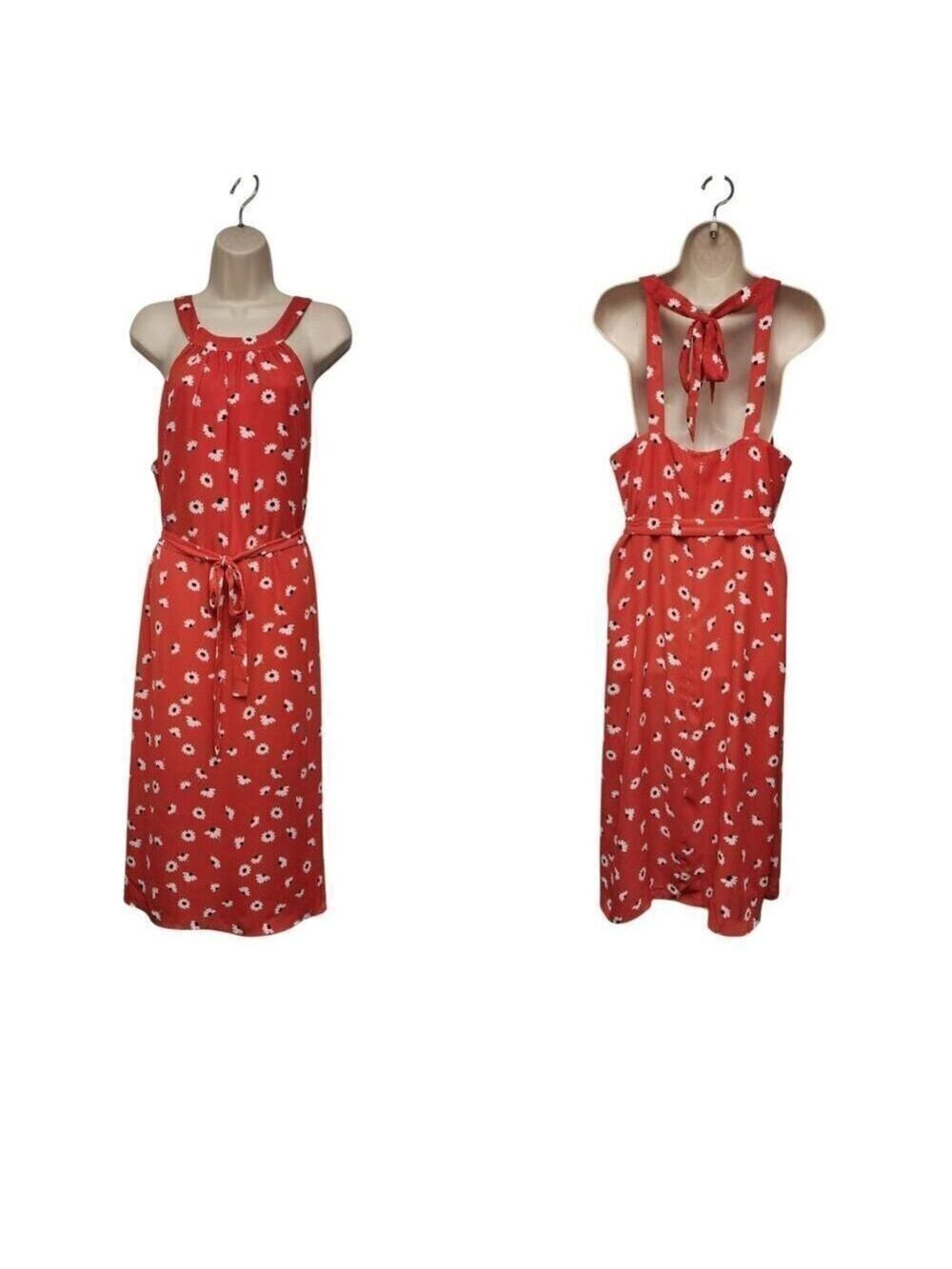 Three Pink Hearts Halter Dress Daisy Print Woman's Size XXL